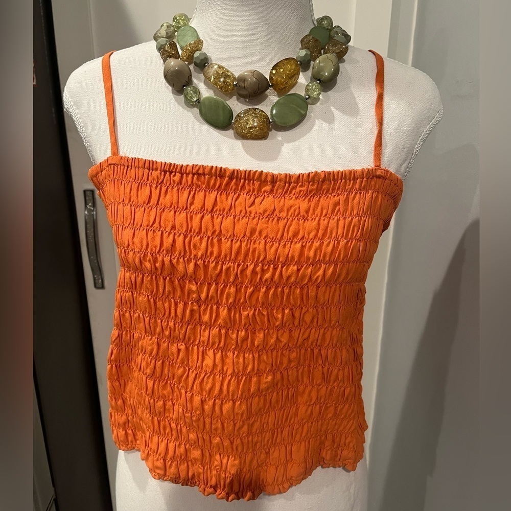 ASOS Orange Smocked Crop Top